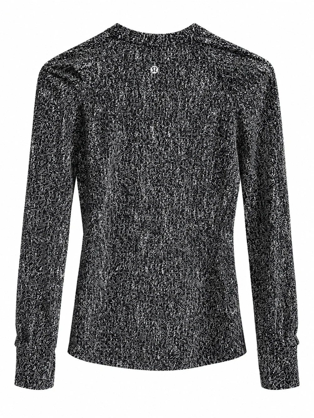 lululemon athletica Black & White Marled Crewneck Long Sleeve Top